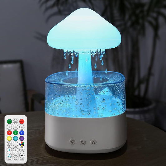 Rain Cloud Air Humidifier Mushroom Waterfall Lamp Water Drip Cloud Diffuser Cute Humidifier