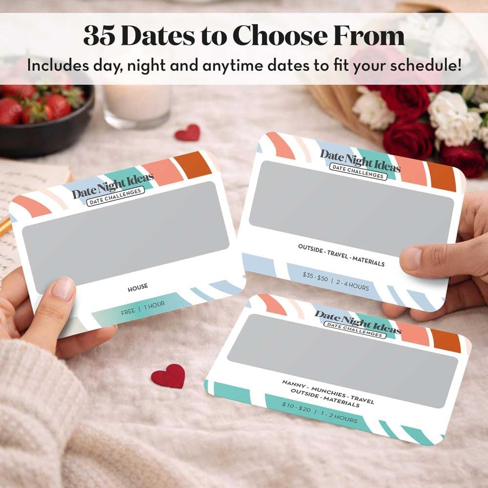 Romantic & Fun Scratch Off Date Night Ideas Card Game, Valentines Day Gifts for Him or Her